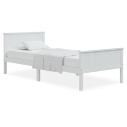 vidaXL Estructura de cama madera maciza de pino blanco 90x200 cm