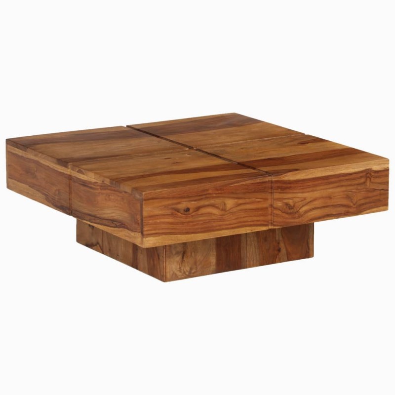 vidaXL Mesa de centro de madera maciza de acacia 80x80x30 cm vidaXL Mesa de centro de madera maciza de acacia 80x80x30 cm
