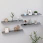 vidaXL Estantes de pared 4 unidades gris 60x9x3 cm vidaXL Estantes de pared 4 unidades gris 60x9x3 cm