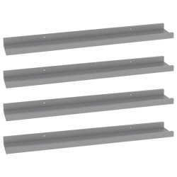 vidaXL Estantes de pared 4 unidades gris 60x9x3 cm