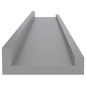 vidaXL Estantes de pared 4 unidades gris 60x9x3 cm vidaXL Estantes de pared 4 unidades gris 60x9x3 cm