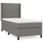 vidaXL Cama box spring con colchón tela gris oscuro 90x190 cm vidaXL Cama box spring con colchón tela gris oscuro 90x190 cm