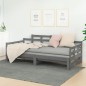 vidaXL Sofá cama extraíble madera maciza de pino gris 2x(90x190) cm