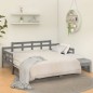 vidaXL Sofá cama extraíble madera maciza de pino gris 2x(90x190) cm