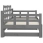 vidaXL Sofá cama extraíble madera maciza de pino gris 2x(90x190) cm