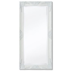 vidaXL Espejo de pared estilo barroco blanco 100x50 cm
