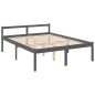 vidaXL Cama para personas mayores madera maciza pino gris 160x200 cm vidaXL Cama para personas mayores madera maciza pino gris 160x200 cm