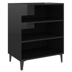vidaXL Aparador de madera contrachapada negro brillante 57x35x70 cm