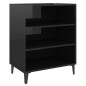 vidaXL Aparador de madera contrachapada negro brillante 57x35x70 cm vidaXL Aparador de madera contrachapada negro brillante 57x35x70 cm