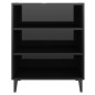 vidaXL Aparador de madera contrachapada negro brillante 57x35x70 cm vidaXL Aparador de madera contrachapada negro brillante 57x35x70 cm