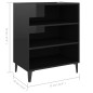 vidaXL Aparador de madera contrachapada negro brillante 57x35x70 cm vidaXL Aparador de madera contrachapada negro brillante 57x35x70 cm