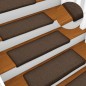 vidaXL Alfombras de peldaños de escalera 15 uds marrón 65x21x4 cm vidaXL Alfombras de peldaños de escalera 15 uds marrón 65x21x4 cm