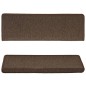 vidaXL Alfombras de peldaños de escalera 15 uds marrón 65x21x4 cm vidaXL Alfombras de peldaños de escalera 15 uds marrón 65x21x4 cm