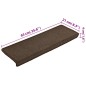 vidaXL Alfombras de peldaños de escalera 15 uds marrón 65x21x4 cm vidaXL Alfombras de peldaños de escalera 15 uds marrón 65x21x4 cm