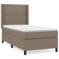 vidaXL Cama box spring con colchón tela gris taupe 80x200 cm vidaXL Cama box spring con colchón tela gris taupe 80x200 cm