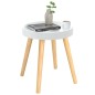 vidaXL Mesa auxiliar madera contrachapada y pino blanco 38x38x40 cm vidaXL Mesa auxiliar madera contrachapada y pino blanco 38x38x40 cm