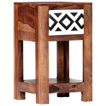 vidaXL Mesita de noche de madera maciza de sheesham 30x30x50 cm