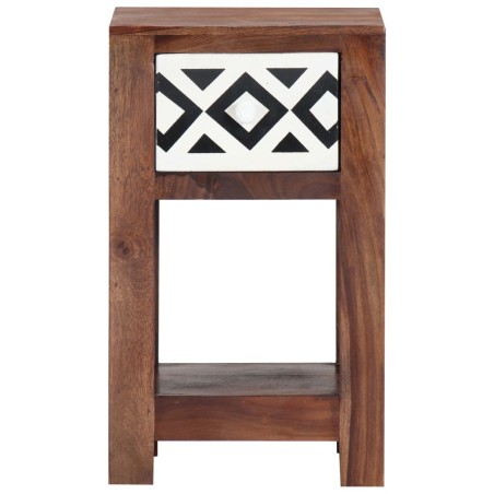 vidaXL Mesita de noche de madera maciza de sheesham 30x30x50 cm