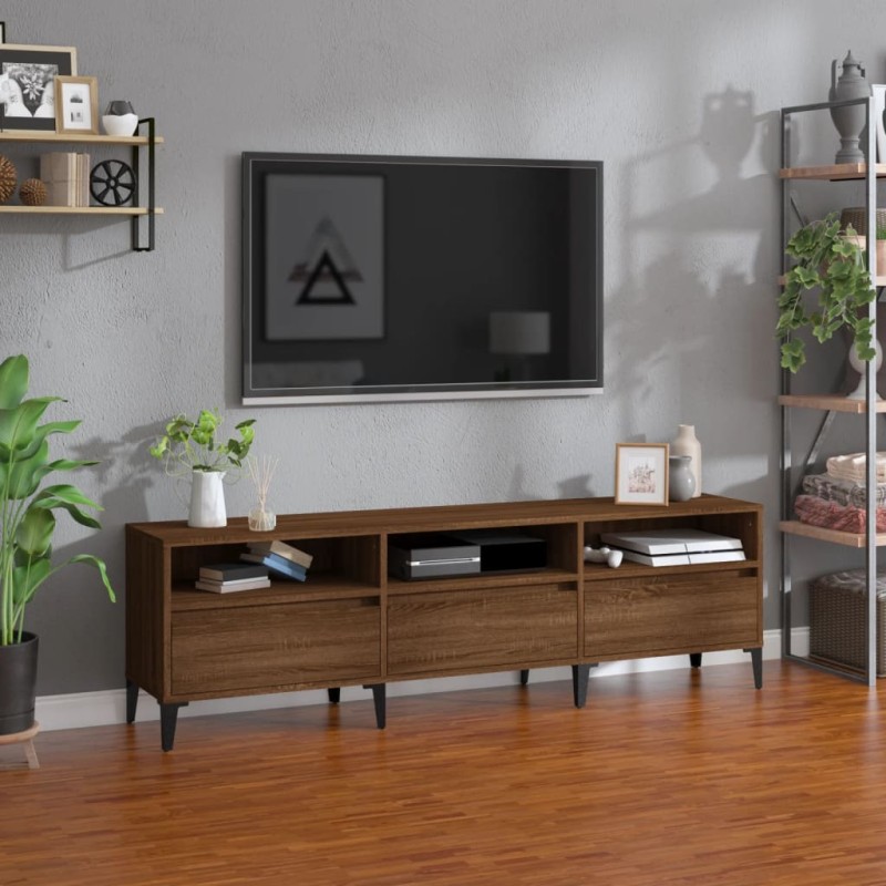 vidaXL Mueble de TV madera contrachapada roble marrón 150x30x44,5 cm