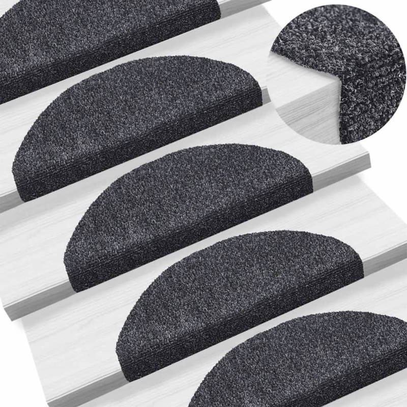 vidaXL Alfombrillas de escaleras autoadhesivas 10 uds gris 65x21x4 cm vidaXL Alfombrillas de escaleras autoadhesivas 10 uds gris 65x21x4 cm