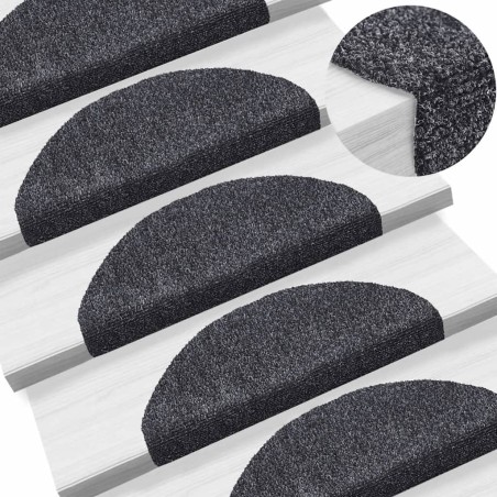 vidaXL Alfombrillas de escaleras autoadhesivas 10 uds gris 65x21x4 cm 