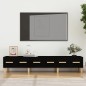 vidaXL Mueble de TV madera contrachapada negro 150x34,5x30 cm