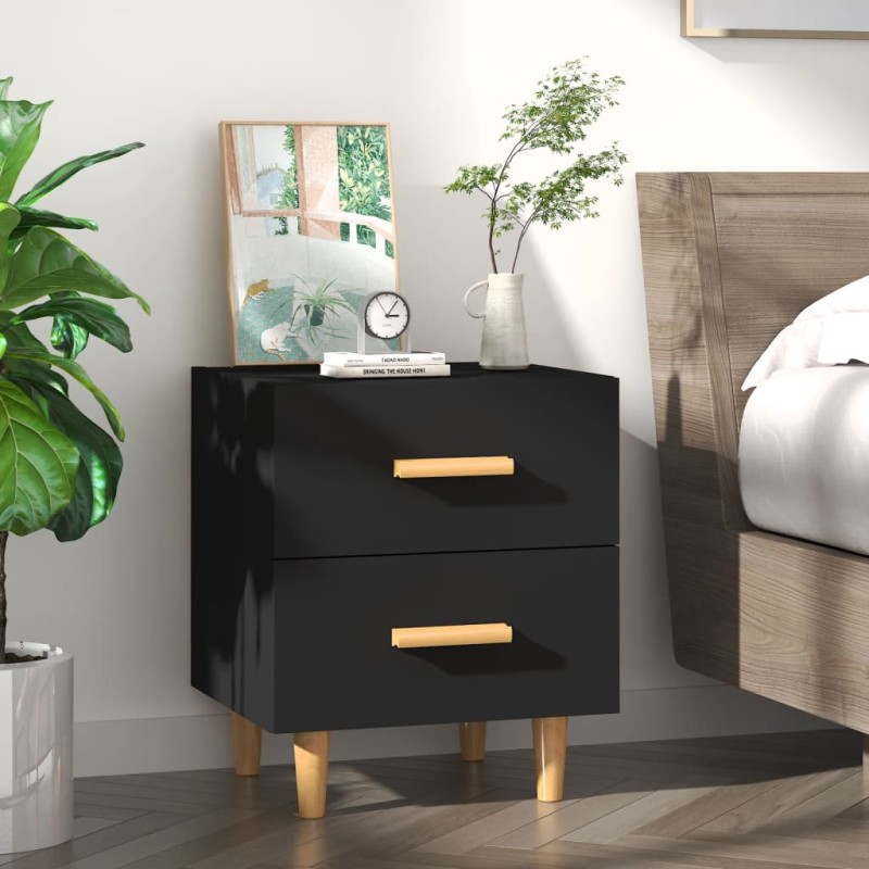 vidaXL Mesita de noche negro 40x35x47,5 cm vidaXL Mesita de noche negro 40x35x47,5 cm