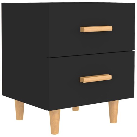 vidaXL Mesita de noche negro 40x35x47,5 cm