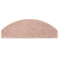 vidaXL Alfombras de peldaños de escalera 15 uds rosa claro 65x21x4 cm