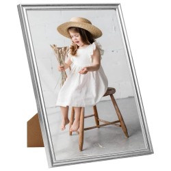 vidaXL Marcos de foto collage de pared/mesa 3 uds plateado 42x59,4 cm