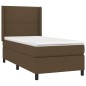 vidaXL Cama box spring con colchón tela marrón oscuro 90x190 cm vidaXL Cama box spring con colchón tela marrón oscuro 90x190 cm