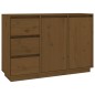 vidaXL Aparador de madera maciza de pino marrón miel 111x34x75 cm vidaXL Aparador de madera maciza de pino marrón miel 111x34x75 cm