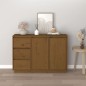 vidaXL Aparador de madera maciza de pino marrón miel 111x34x75 cm vidaXL Aparador de madera maciza de pino marrón miel 111x34x75 cm