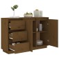 vidaXL Aparador de madera maciza de pino marrón miel 111x34x75 cm vidaXL Aparador de madera maciza de pino marrón miel 111x34x75 cm