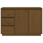vidaXL Aparador de madera maciza de pino marrón miel 111x34x75 cm vidaXL Aparador de madera maciza de pino marrón miel 111x34x75 cm