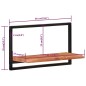 vidaXL Estantes de pared 2 unidades madera maciza acacia 60x25x35 cm vidaXL Estantes de pared 2 unidades madera maciza acacia 60x25x35 cm
