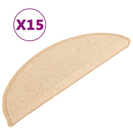 vidaXL Alfombras de peldaños de escalera 15 uds rojo 56x17x3 cm 