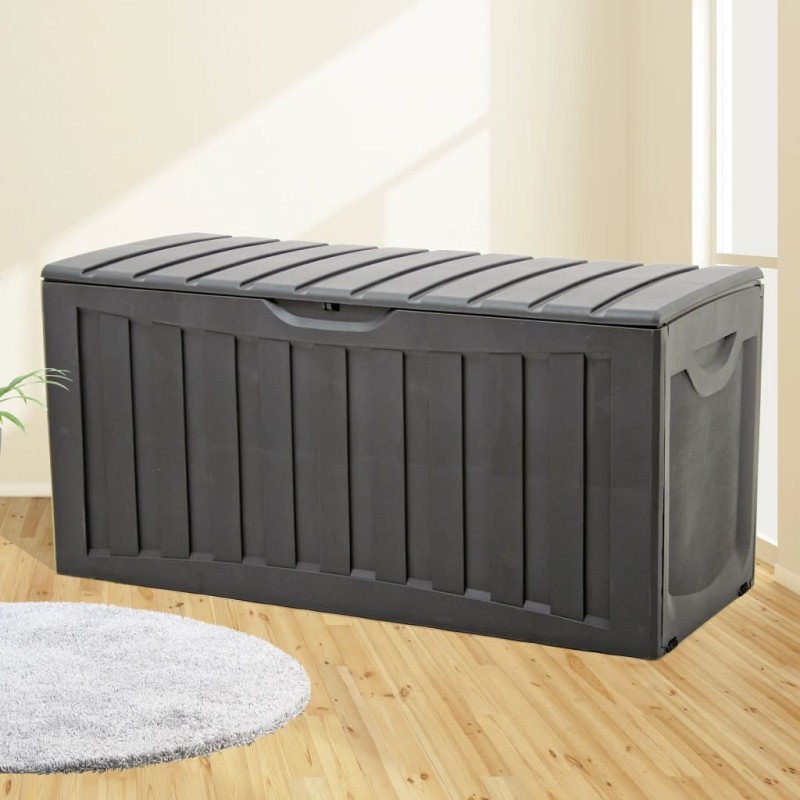 vidaXL Caja de almacenaje polipropileno negra 118x53x57 cm vidaXL Caja de almacenaje polipropileno negra 118x53x57 cm