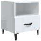 vidaXL Mesita de noche madera contrachapada blanco brillante vidaXL Mesita de noche madera contrachapada blanco brillante