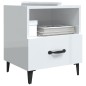 vidaXL Mesita de noche madera contrachapada blanco brillante vidaXL Mesita de noche madera contrachapada blanco brillante