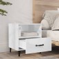 vidaXL Mesita de noche madera contrachapada blanco brillante vidaXL Mesita de noche madera contrachapada blanco brillante