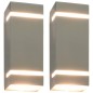 vidaXL Lámparas de pared de exterior 2 uds 35 W plateado semicircular