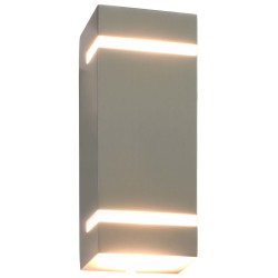 vidaXL Lámparas de pared de exterior 2 uds 35 W plateado semicircular