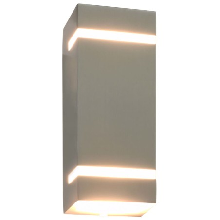 vidaXL Lámparas de pared de exterior 2 uds 35 W plateado semicircular