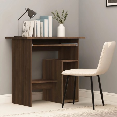 vidaXL Escritorio de madera contrachapada roble marrón 80x45x74 cm