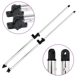 vidaXL Postes de soporte de toldos bimini para barcos 2 uds aluminio
