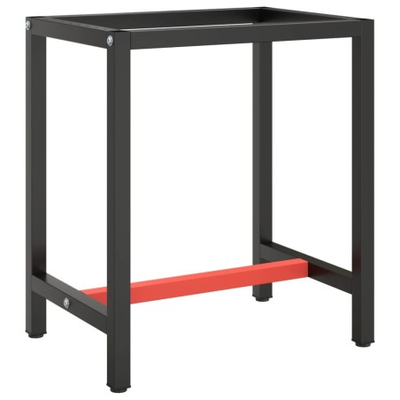 vidaXL Estructura banco de trabajo metal negro y rojo mate 70x50x79cm 
