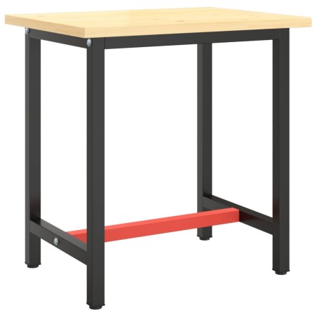 vidaXL Estructura banco de trabajo metal negro y rojo mate 70x50x79cm 