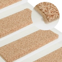 vidaXL Alfombras de peldaños de escalera 15 uds dorado 65x21x4 cm