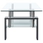 vidaXL Mesa de centro vidrio templado gris transparente 95x55x40 cm